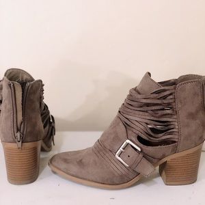 Suede ankle booties